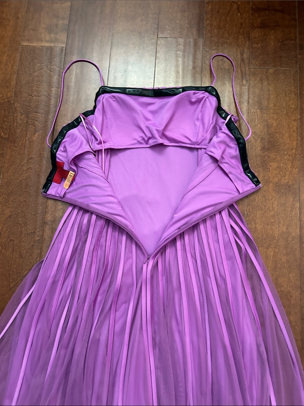 JS Collections Midi Corset Style Purple Spaghetti-Strap Tulle Dress, Size 16 - Picture 13 of 16